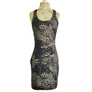 Sexy Stretch Animal Print Sleeveless Tank Dress Baddie Hot Dancer Size Small